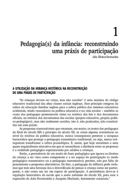 Pedagogia(s) da Infância