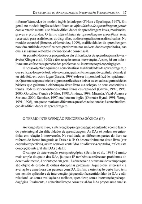 Dificuldades de Aprendizagem e Intervenção Psicopedagógica