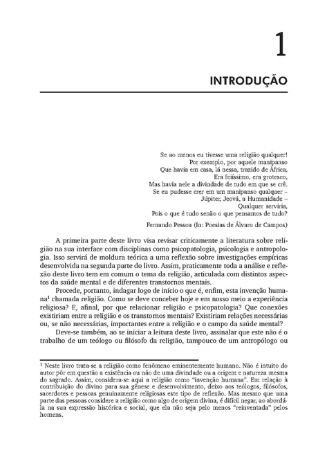 Religião, Psicopatologia e Saúde Mental