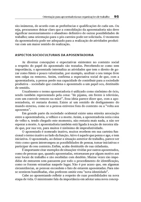 Orientação para Aposentadoria nas Organizações de Trabalho